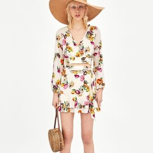 Zara 🧿 Two-piece Floral long sleeve dress set
